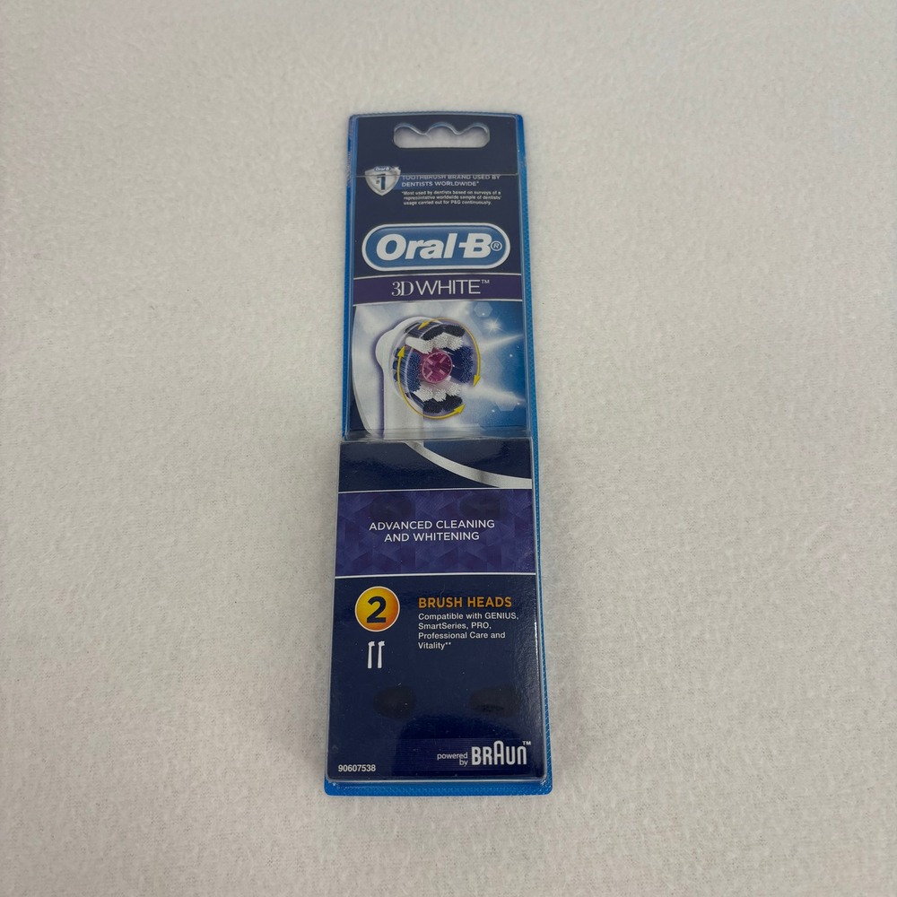 Oral-B 3D White Replacement Electric Toothbrush Heads 2 Count Braun Compatible